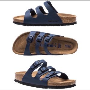 Birkenstock Blue Florida Soft Footbed Sandals